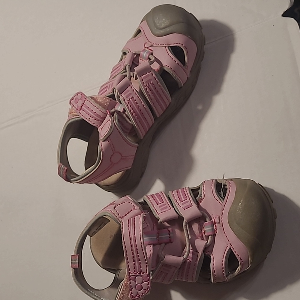 Wonderkids Girls toddler 9 pink velcro summer sandals shoes
